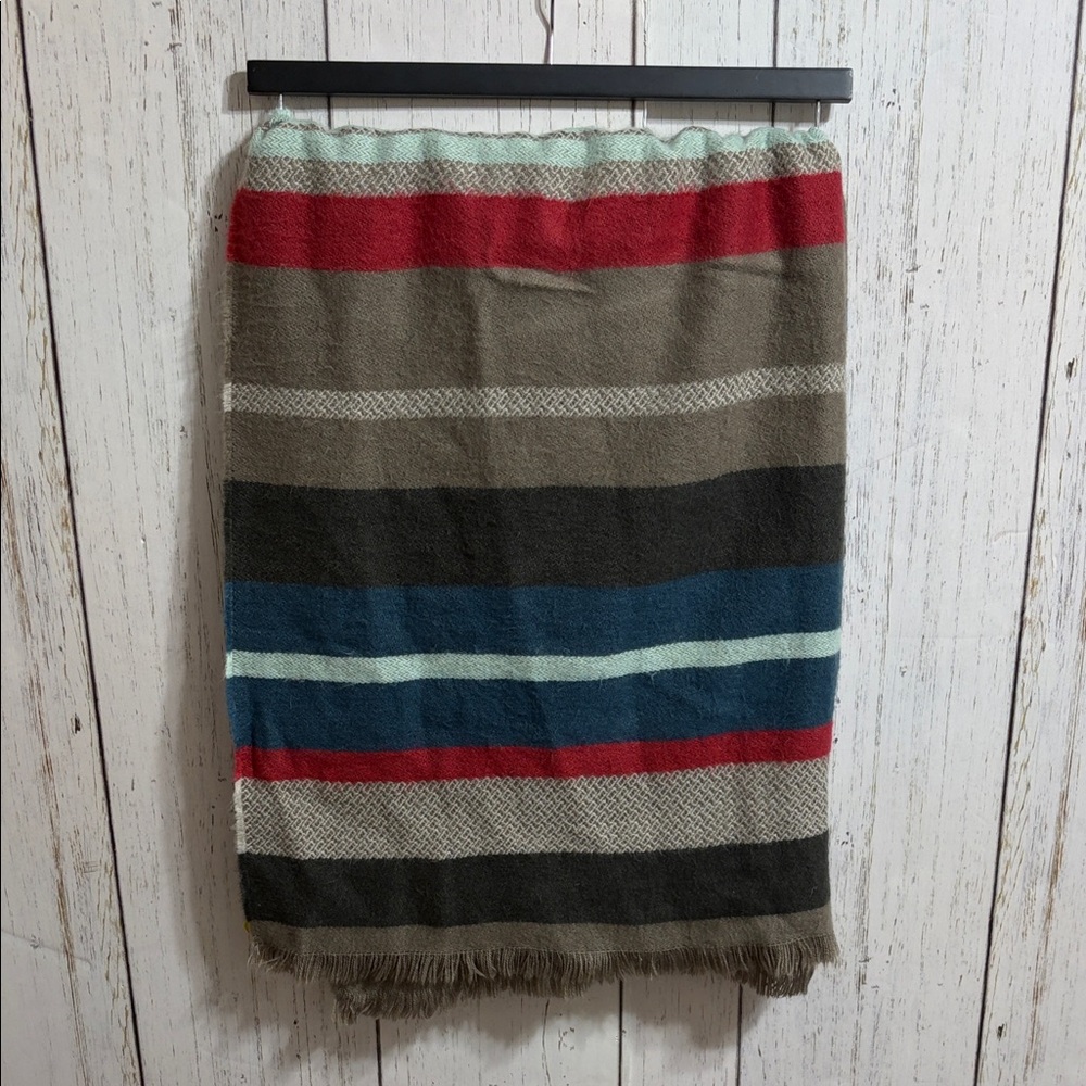 82" x 36"' Striped Multicolor Cashmere Blanket Scarf Wrap
